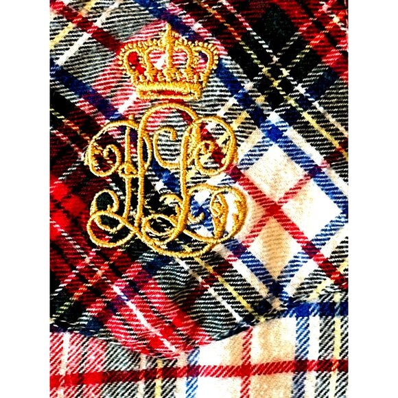 Lauren Ralph Lauren Cotton Viscose Plaid Printed Pajama Button up Shirt Size Sma - Picture 7 of 7